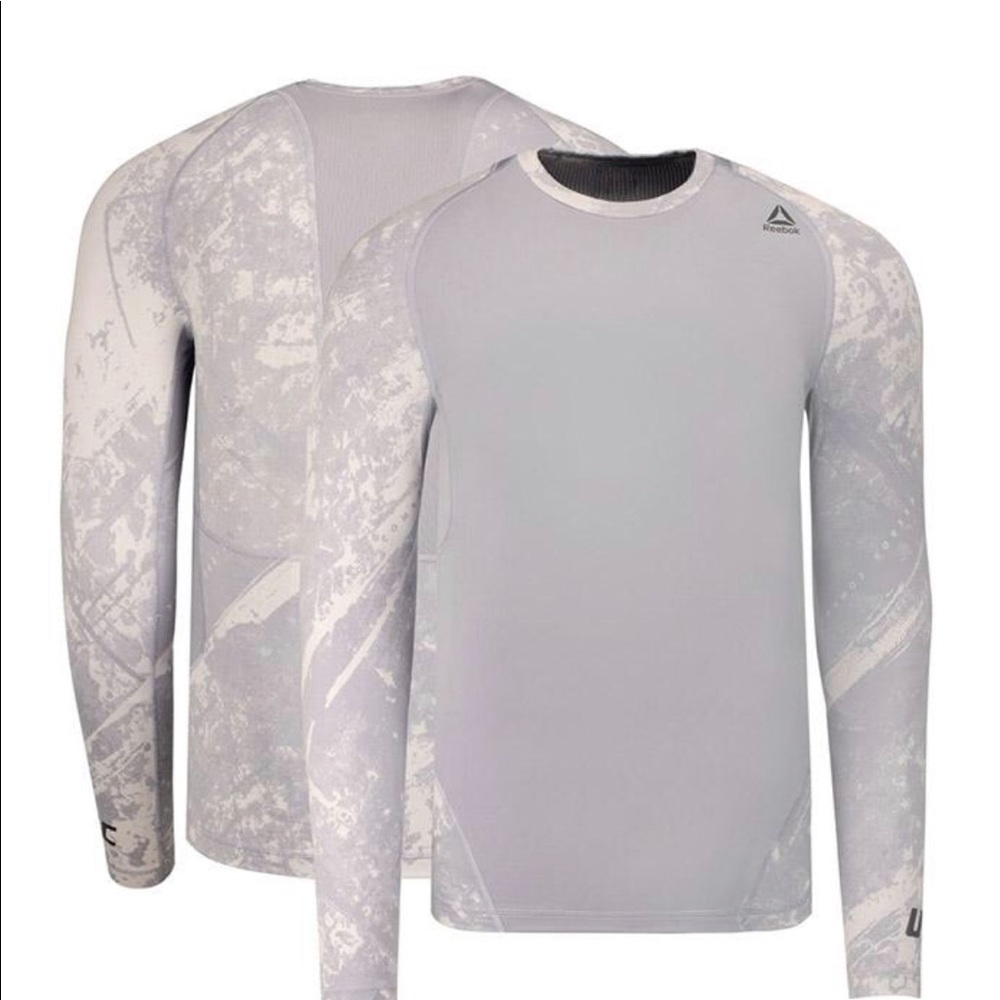 Reebok Grey UFC Long Sleeve Compression Shirt